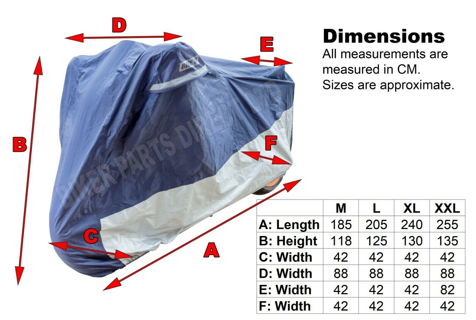 MOTORCYCLE HEAVY DUTY RAIN COVER WATERPROOF BIKE IT DELUXE Large